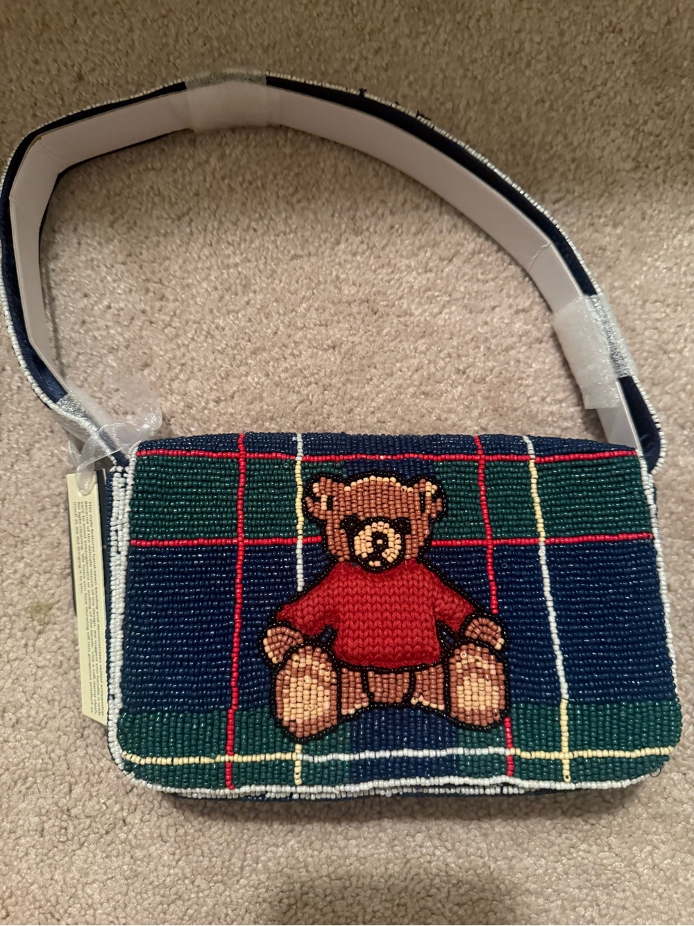 Preppy Teddy Bear Beaded bag - viral beaded bag collection - new winter bag